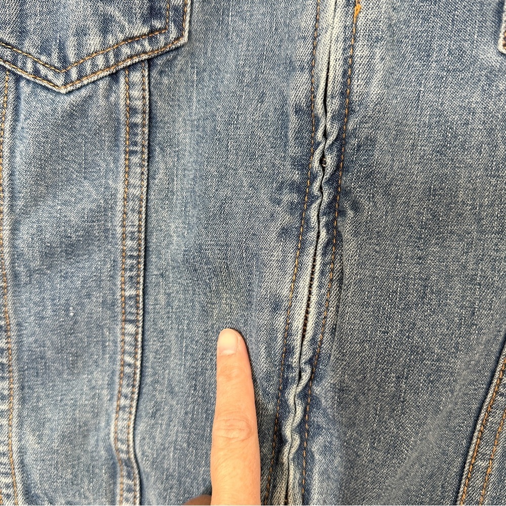 St. John’s Bay Women’s Vintage Denim Vest Corduroy Collar Full Zip Barncore L - Picture 12 of 12